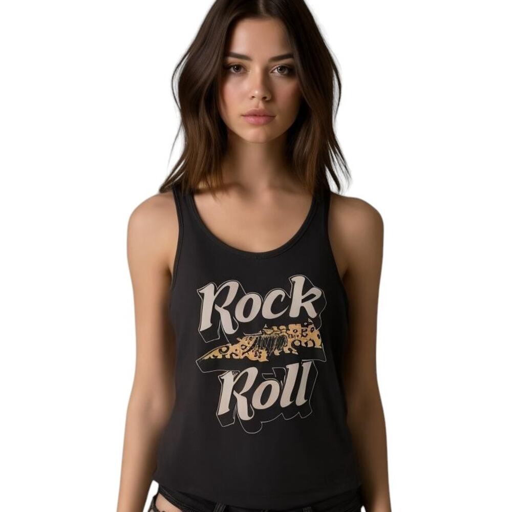 Color Bear Black Rock And Roll Tank Top Size Small NWOT